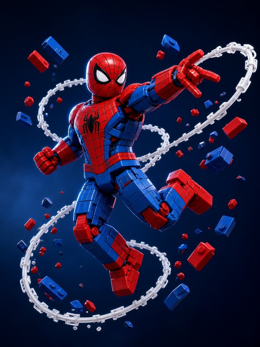 Red and blue block-built web hero